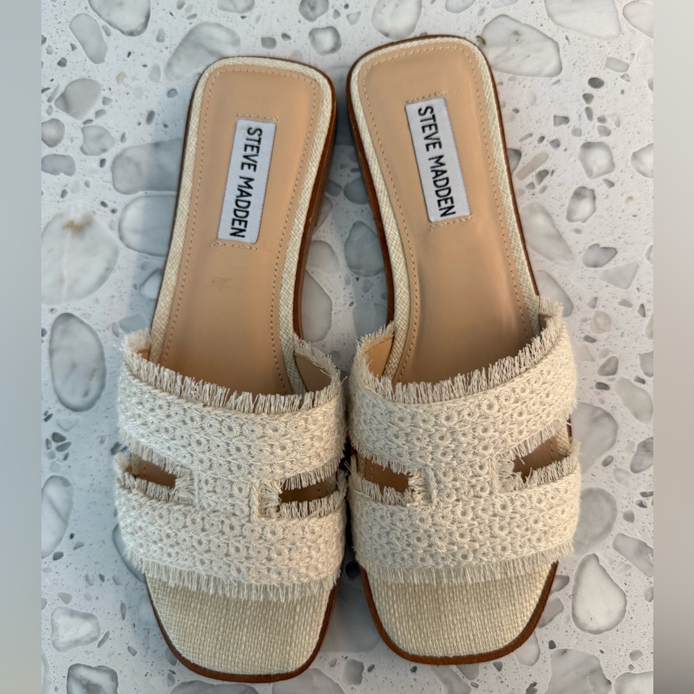 Steve Madden Hadyn Women's Textured Cream Sandals